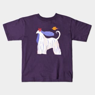 Afghan Hound Art Illustration Kids T-Shirt